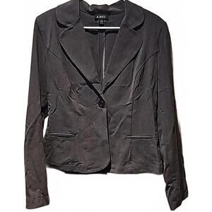 A. Byer charcoal gray single button blazer size L